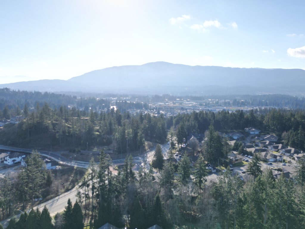 landscape of the mountain and city